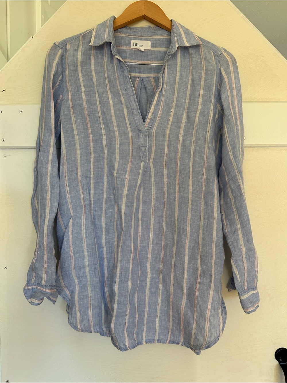 Gap 100% Linen, striped tunic top